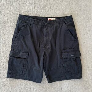 Wrangler Relaxed Fit Cargo Shorts Black Utility Pocket Men’s 34